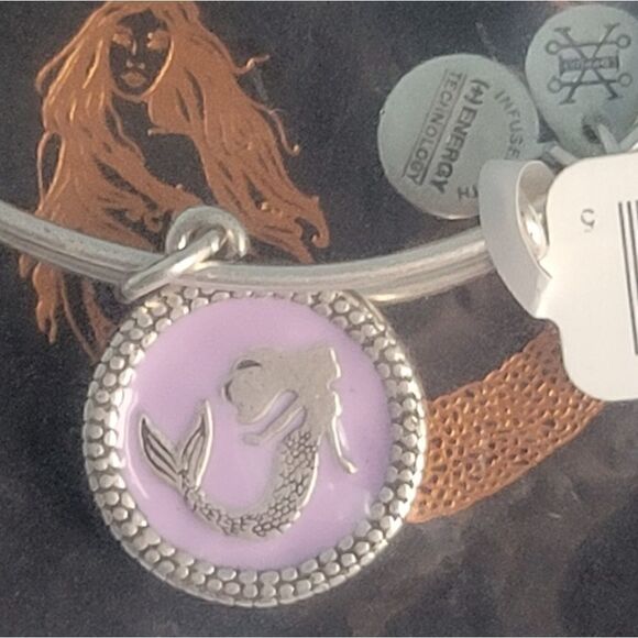 Alex and Ani Women's Color Infusion Mermaid Charm Bangle Bracelet - Picture 3 of 6